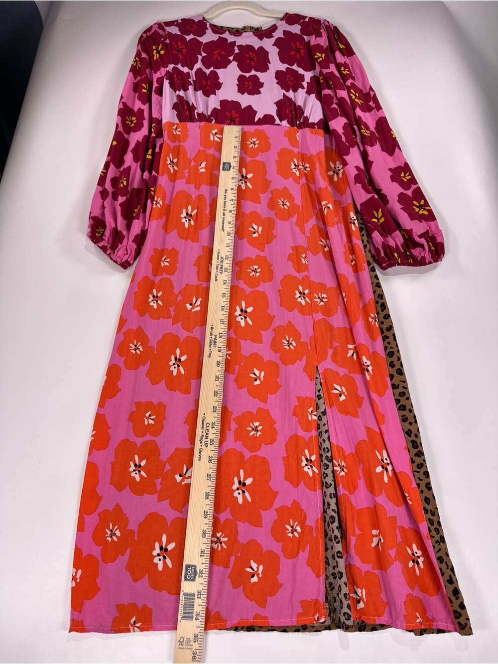 Never Fully Dressed Mixed Print Floral Leopard Balloon Sleeve Maxi Pink Size 10 - Picture 10 of 15